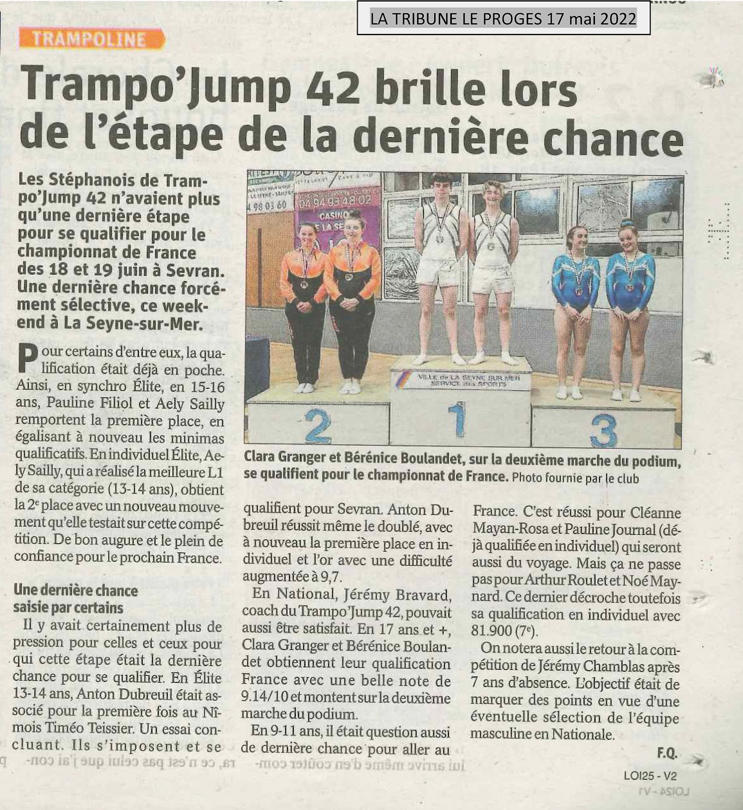 Selection Championnats de France